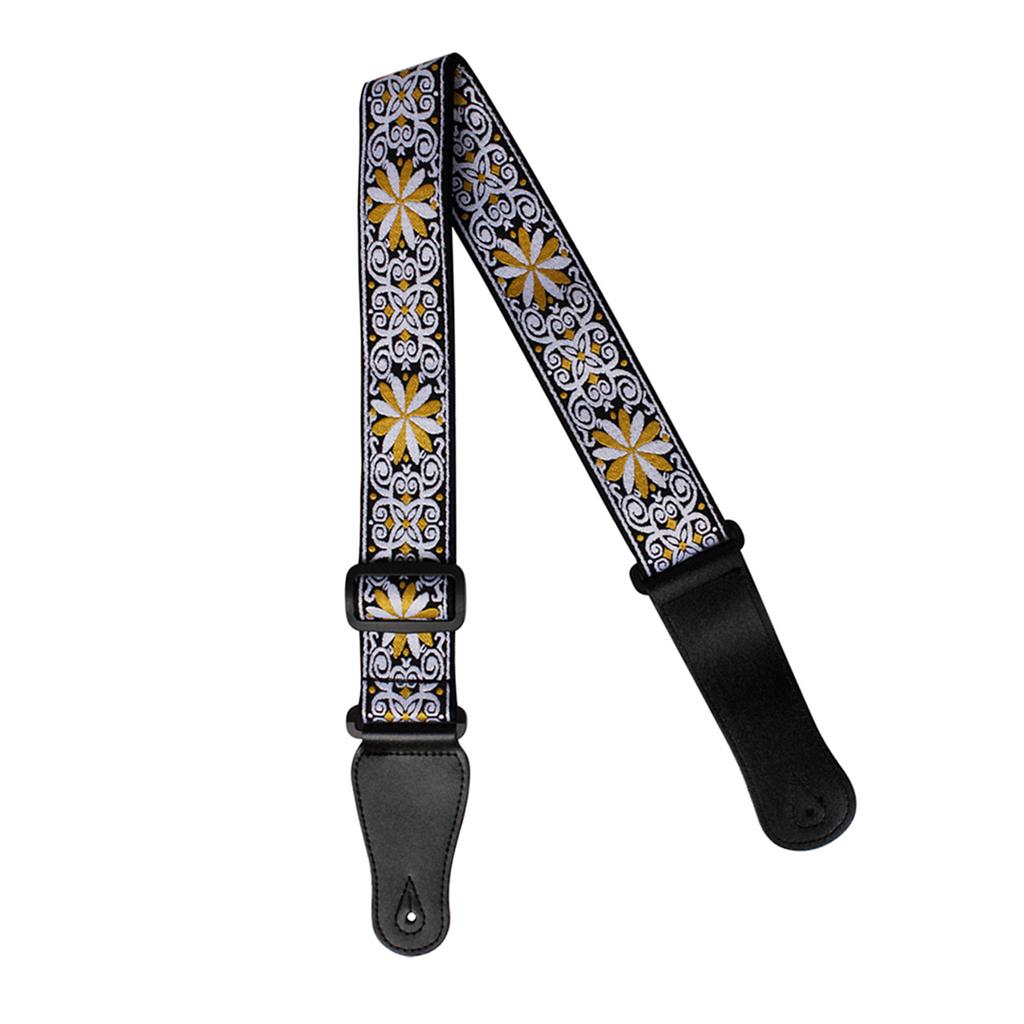 IRIN GS 02 Adjustable Embroidery Guitar Straps for Acoustic Electric Guitars Bass Accessories Yellow