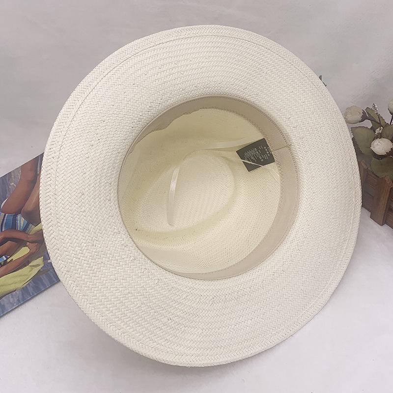 Factory Self-Produced Fine Straw Top Hat, Versatile Travel Visor, Flat-Brimmed Panama Straw Hat, Breathable Sunscreen Hat