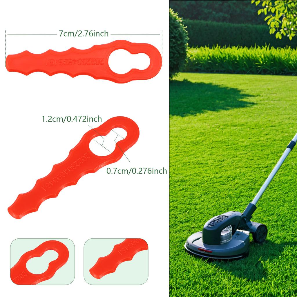 100Pcs Plastic Replacement Blade Lawn Trimmer Blade Grass Trimmer Accessories Compatible with Sun Joe 24V GT10 24 RedBack SWIFT