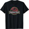 Jurassic Park Classic Retro Red Distressed Logo T-Shirt
