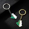 Stainless Steel Algeria Map Flag Keychain Outline Jewelry Gift for Friend Family