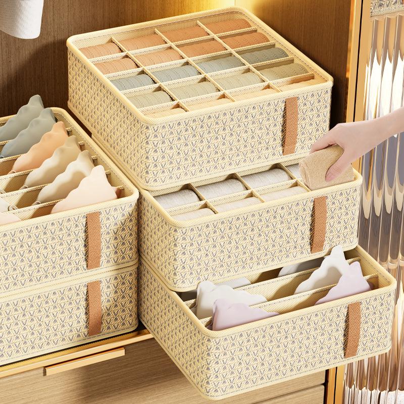 

Tianshan Hemp Underwear Storage Box - Multifunctional Drawer Compartment for Bedroom and Dorm Wardrobe Small 7 Grids [32*16*11cm]