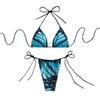 Butterfly Print Swimsuit Strappy Bikini Beach Women's Split Swimsuit