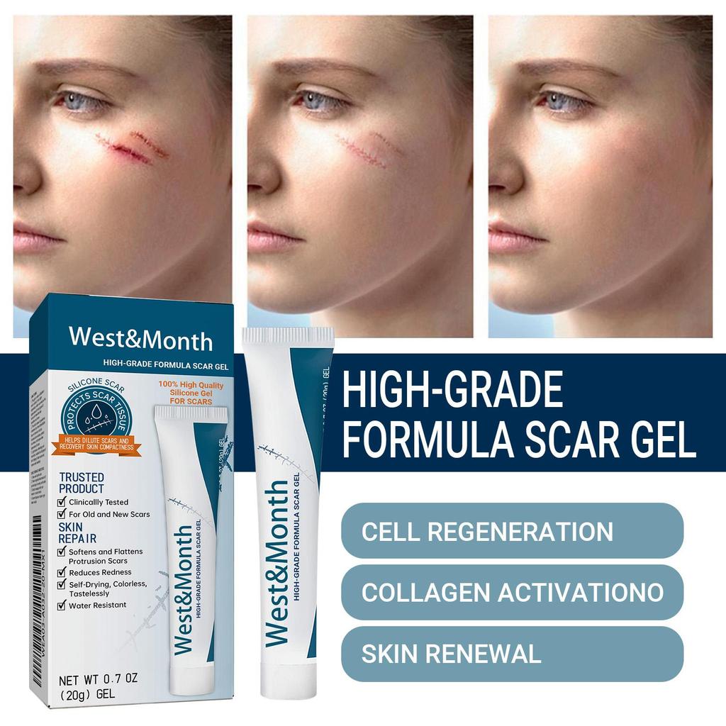 West&Month Scar Fading Gel, Post-pregnancy Stretch Mark Fading, Scar Repair and Fading, Skin Smoothing Care Gel 20g