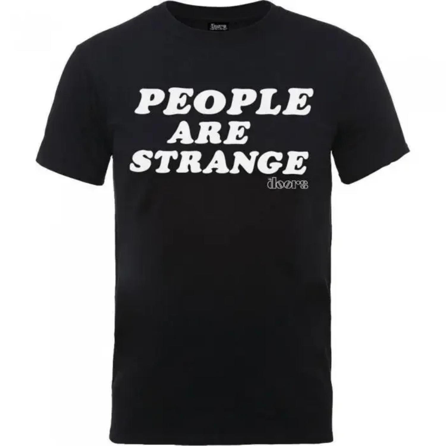 

The Doors Unisex Adult People Are Strange Cotton T-Shirt Vintage round neck Hip Hop Men Women Streetwear Tees Short Sleeve S чёрный