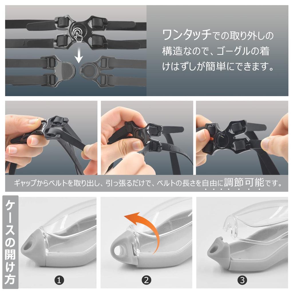 Hellnurse MEDIKEN Swimming Goggles for Adults UV for and Competitive Includes One Size Fits Most (-6.0, Black) Protection, Anti-Fog, Leak-Resistant,