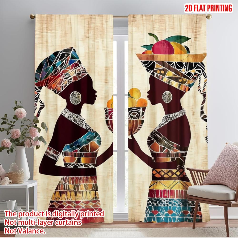 

2pcs,2D plane printing Window Curtain Fruitful Exchange(1) Versatile Polyester Fabric (without rod) Versatile All for Bedroom 52.50×116.00 CM 2pcs