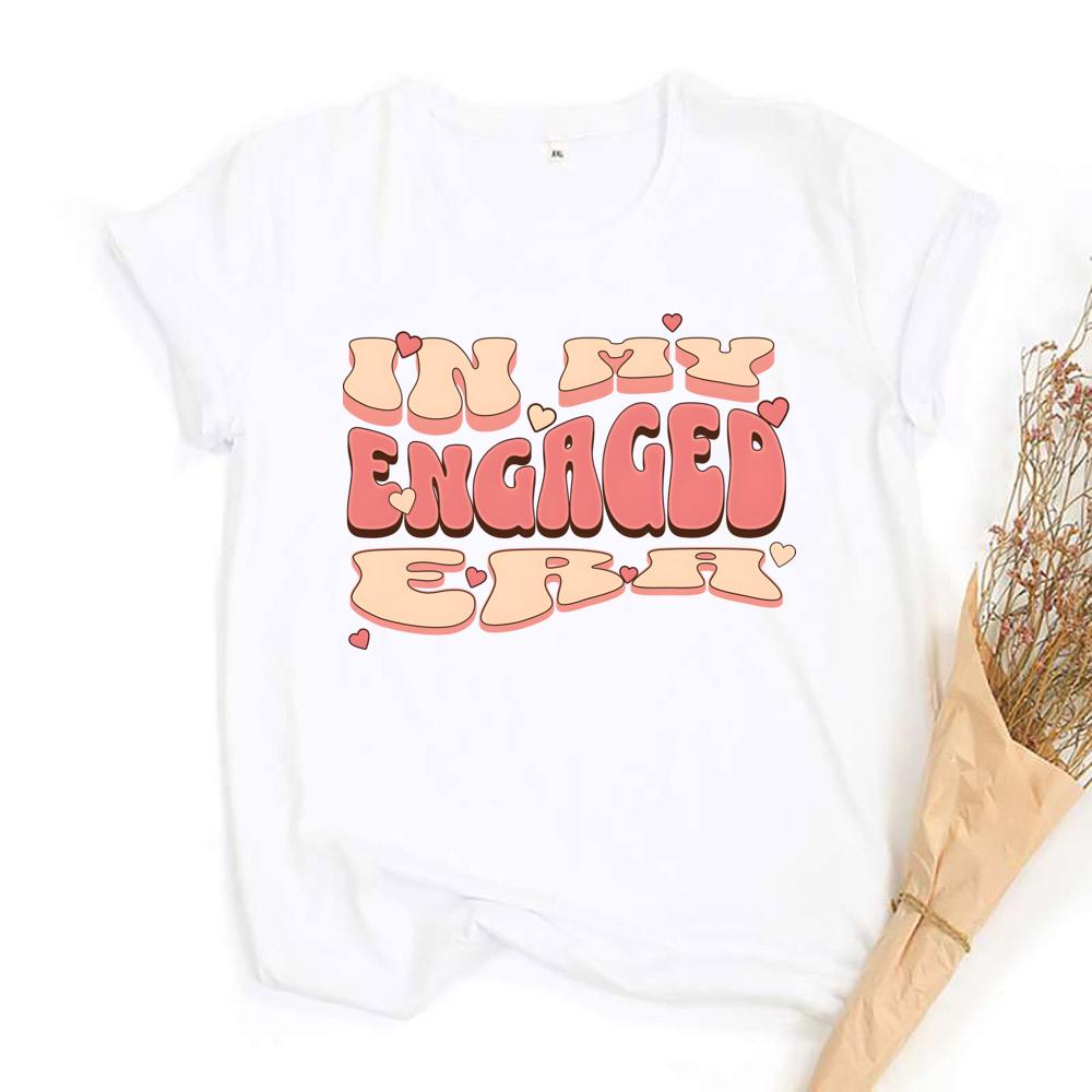 N My Engaged Era Shirt Fiance TShirt EngageUnisext Gift for Her Bridal Shower Gifts Retro Groovy Fiance AnnounceUnisext Tops