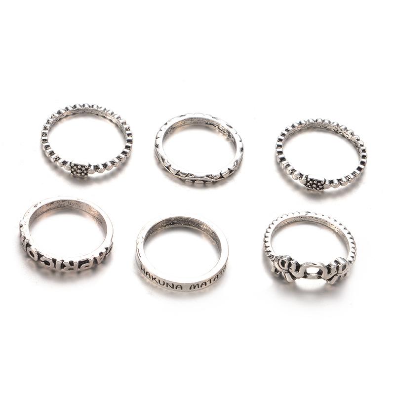 Schmuck Bunt Vintage Edelstein Gelenkring 6er Set Ring Charge
