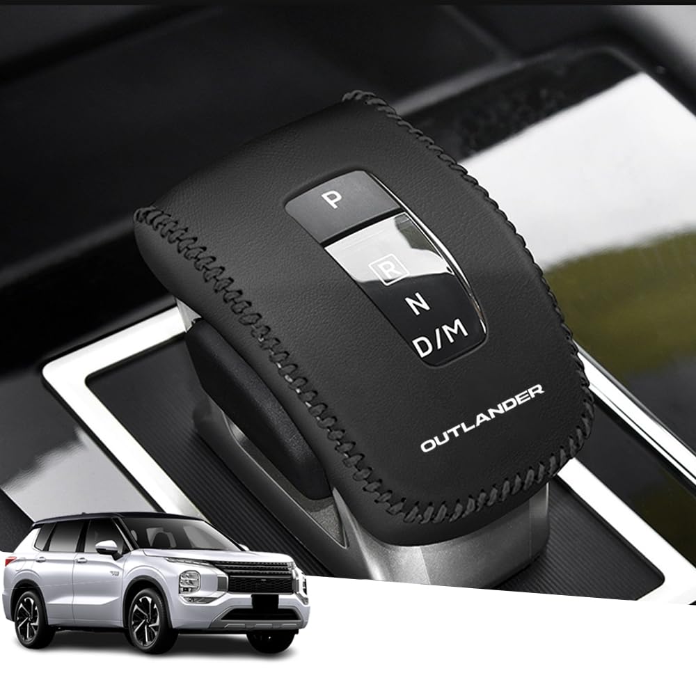 Hearsheng Genuine Leather Shift Knob Cover for Mitsubishi Outlander PHEV GN0W GN Series (from