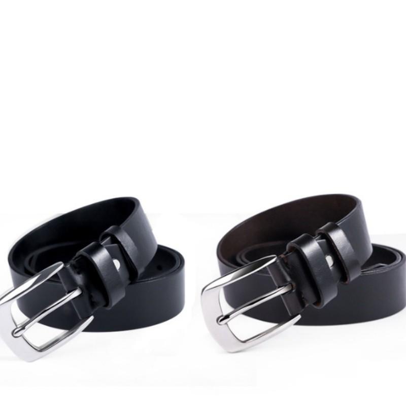 Classic Men's Genuine Leather Belt Steel Pin Buckle Top Layer Cowhide