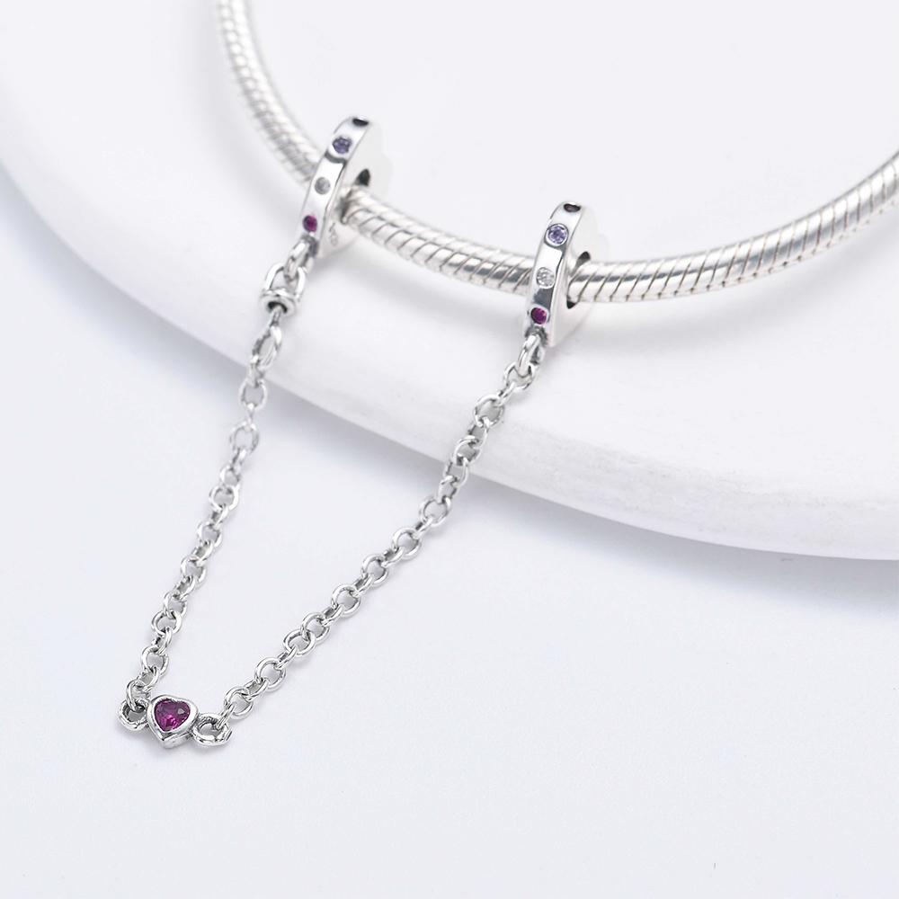 Coppersparkling Clear Sparkle Crown Love Safety Chain Charm Bead Fit Original Pendant Diy Jewelry For Women