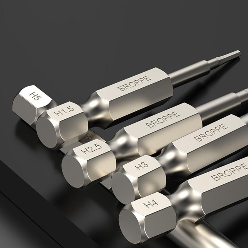 5/6/7/8Pcs Impact Hex Head Allen Wrenches Drill Bit Set Steel Hex Bit Set Screwdriver Bit for Home Repair Accessories