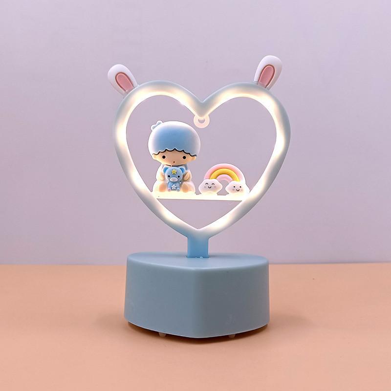 Cute Diy Bunny Ears Cartoon Led Night Light Toy For Kids Creative And Romantic Birthday Gift