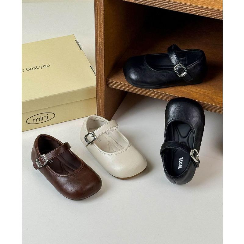 Vintage French Pastoral Style Little Girls Princess Casual Leather Flat Shoes
