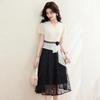 Women's French Style Chiffon Midi Dress