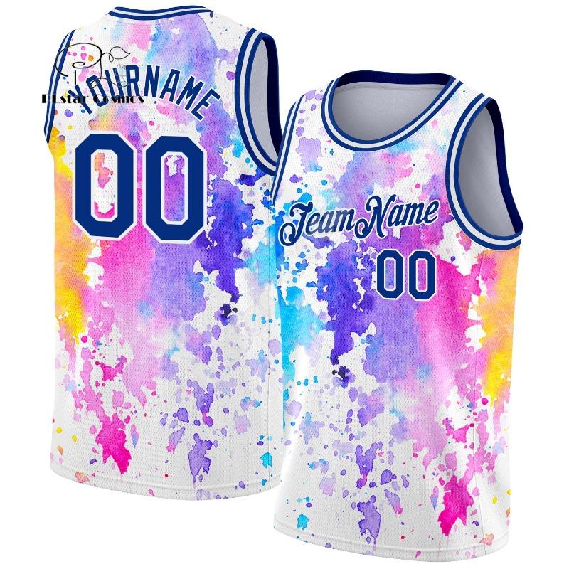 Free Custom Name Colorful Vintage Basketball Jersey Shirts Breathable Drop Shipping 3DPrint Summer Casual Tank Top Sleeveless