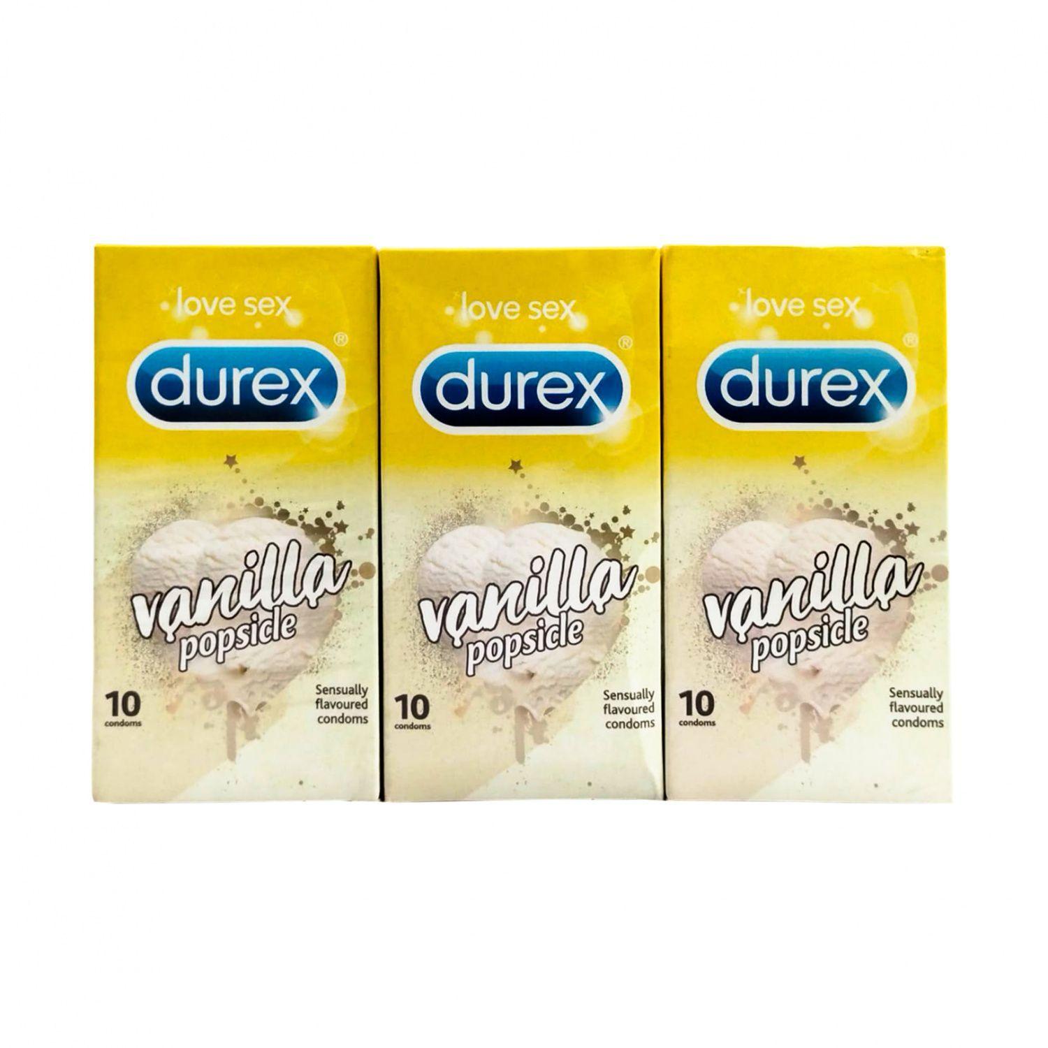РќР°Р±РѕСЂ РёР· РїСЂРµР·РµСЂРІР°С‚РёРІРѕРІ СЃ Р’Р°РЅРёР»СЊРЅС‹Рј РњРѕСЂРѕР¶РµРЅС‹Рј (3 С… 10 С€С‚), Vanilla Popsicle Condoms Set,  Durex