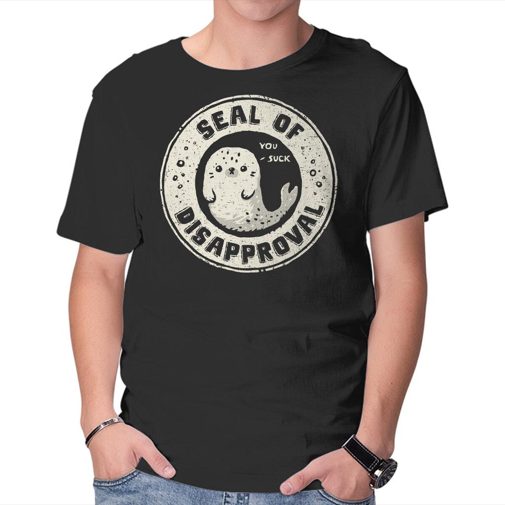 Unisex Rundhals-T-Shirt Siegel der Missbilligung Grafik Kurzarm Lässiges T-Shirt