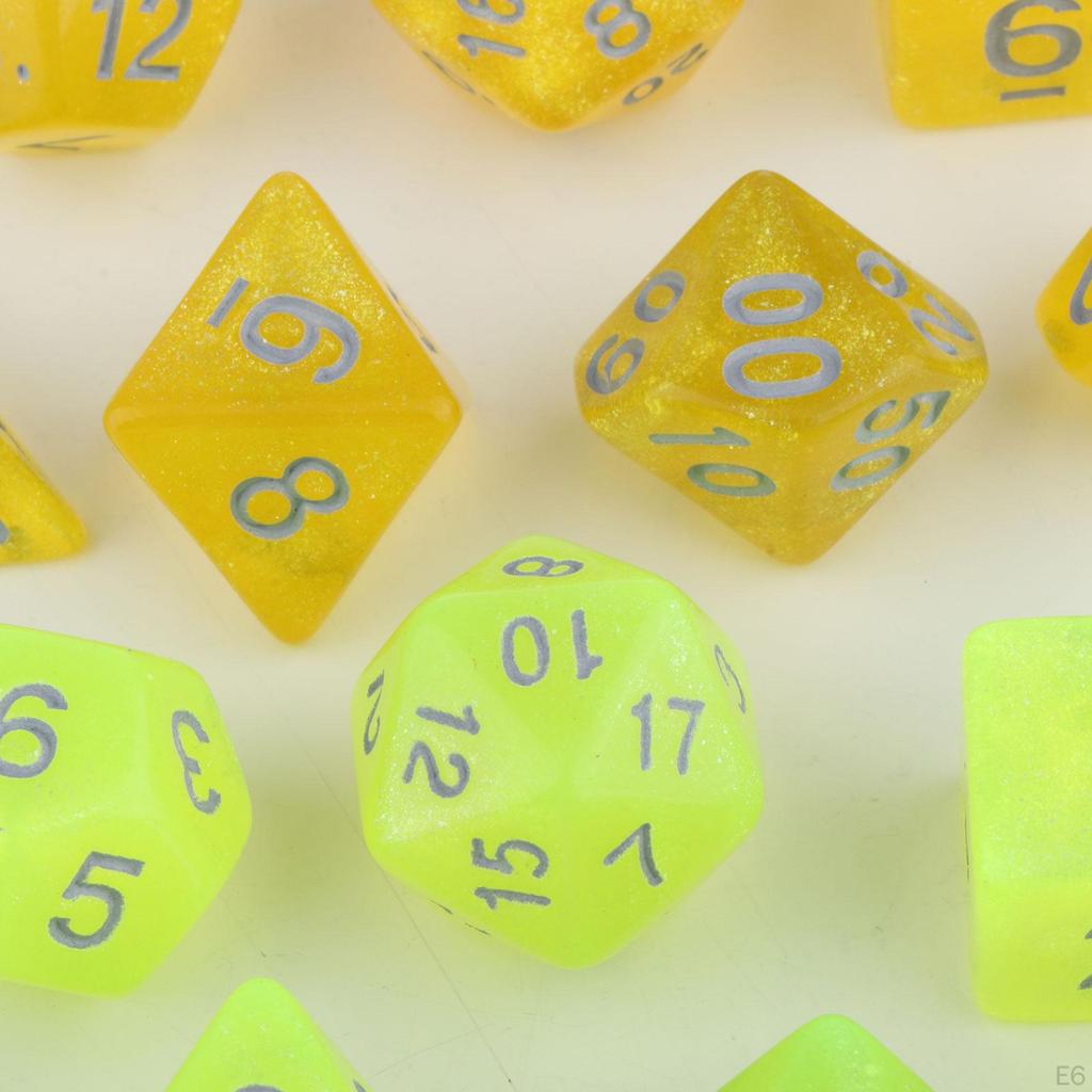 14 Pieces Polyhedral Dices Set Acrylic D4-d20 Game Playing Multi Sided for