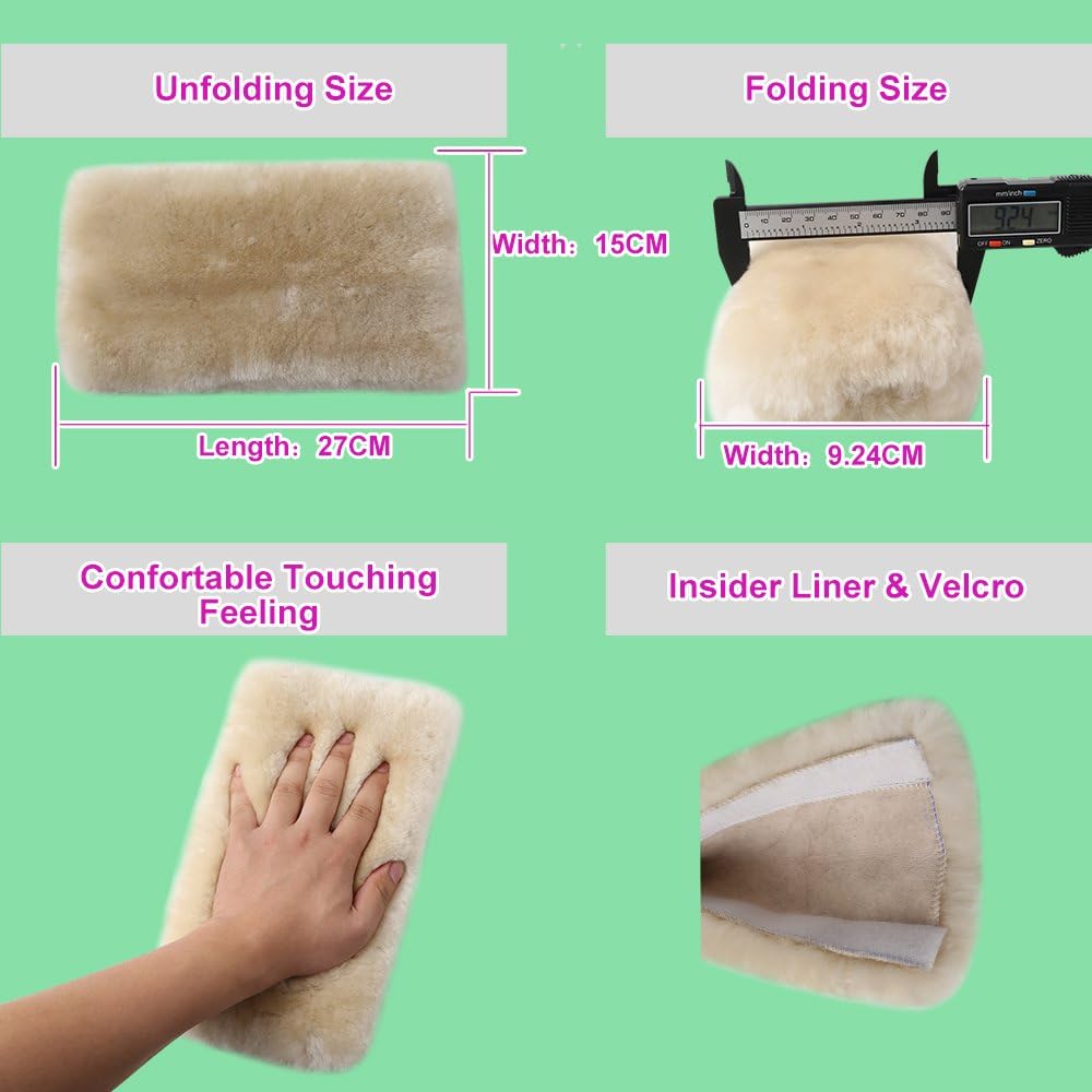 OGLAND  Sheepskin Soft Fuzzy Car Seat Belt Cover Pad, Comfy Fluffy Seatbelt Covers for Shoulder Pad Neck Cushion Protector Car Accessories Woman Man