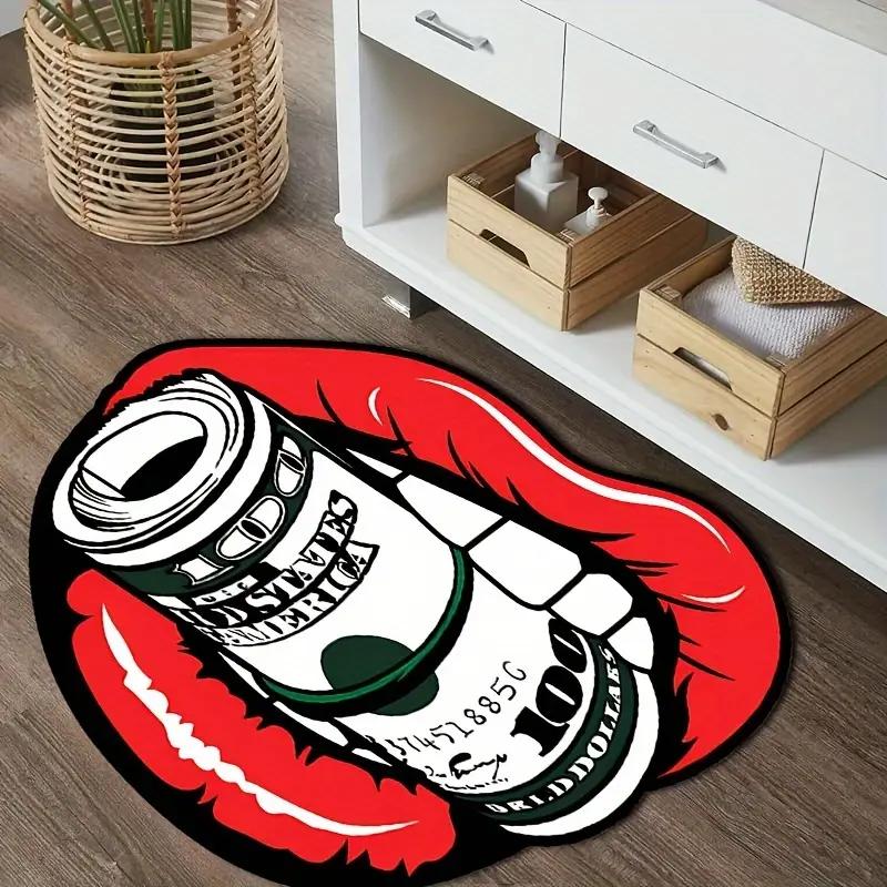 Sexy Lips Money Carpet, Durable And Easy-To-Clean Indoor/Outdoor Entry Mat, Bedside Rug For Bedroom Home Decor