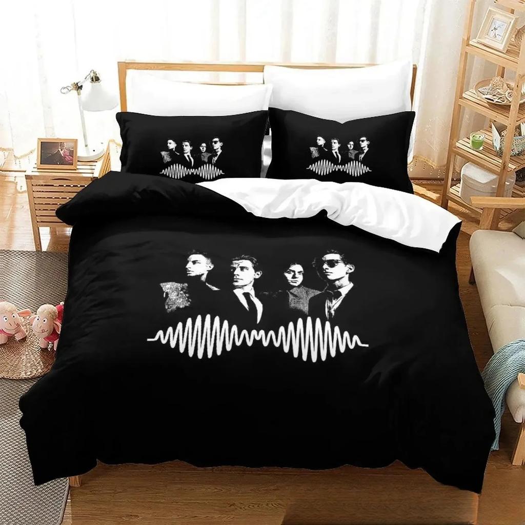 3D Printed Arctic Monkeys Music Band Bedding Set Duvet Cover Bed Set Quilt Cover Pillowcase Comforter King Queen Size Boys Adult
