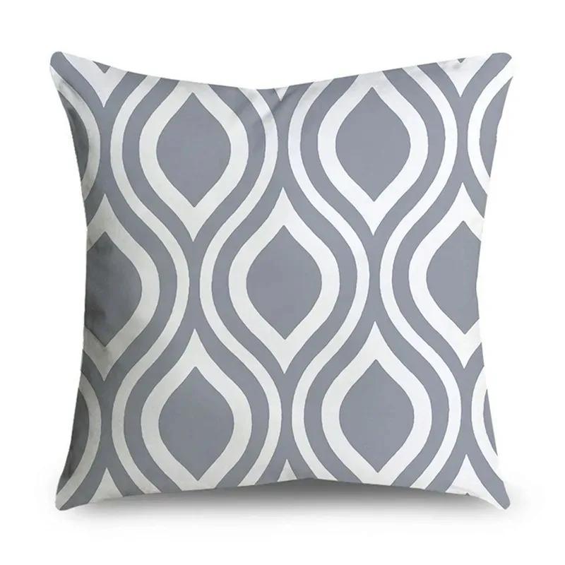 Simple Grey Pattern Throw Pillow Cover With Short Plush Print For Living Room Decoration Cushion Cover Pillow Covers Decorative
