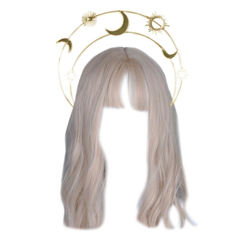 

Moon Crown Headband for Party Elegant God Costume Hairband Bachelorette Party Headband Female Hairhoop 1 золотой