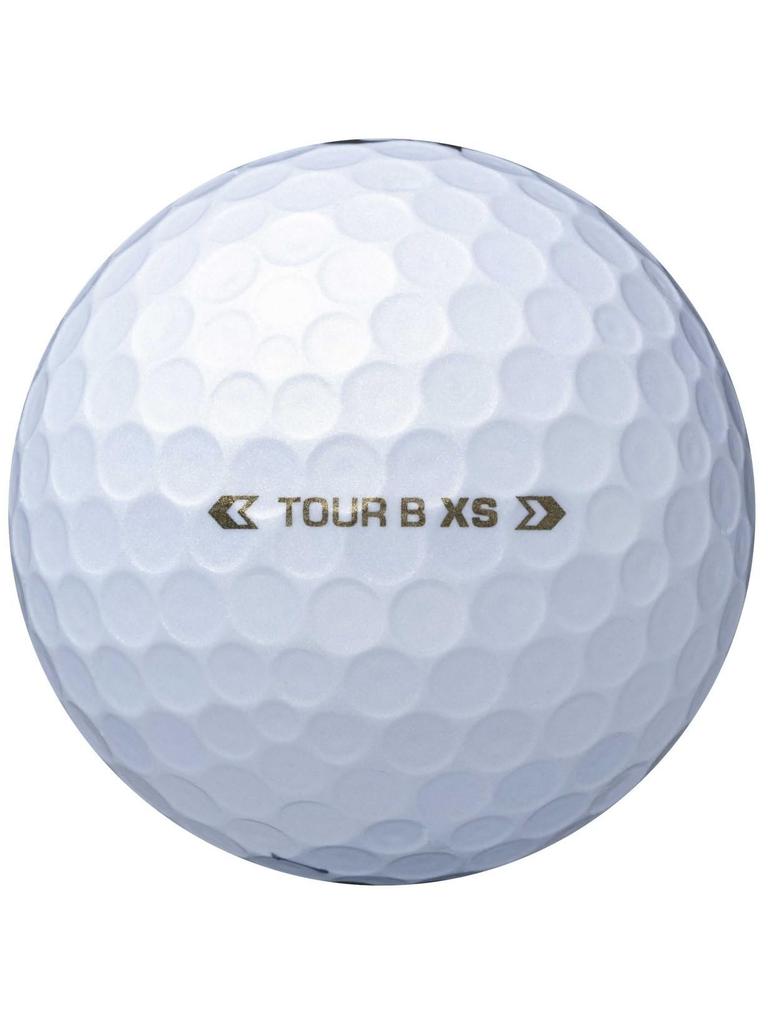 Bridgestone Golfbälle TOUR B XS Perlweiß, 2 Dutzend, Modell 2024, Original-Taschentuch inklusive (24 Bälle)