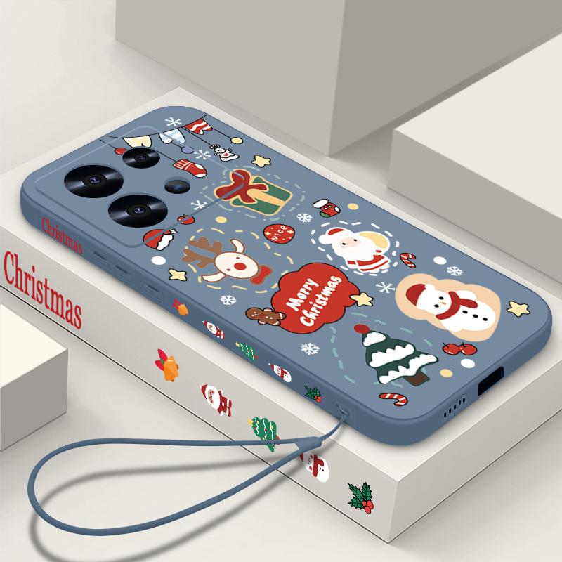 Cartoon Christmas Print Case For Xiaomi Redmi Note 14 13 Pro Plus 5G Note 11 12 13 14 Pro 13C 14C 4G Clear Soft TPU Phone Cover