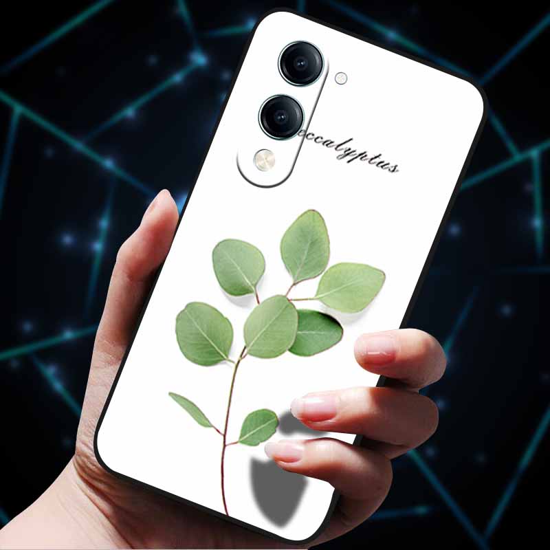 

For Vivo Y04 4G Case Soft Silicone Bumper 3D Flowers Emboss Phone Cases for Vivo Y04 4G Back Cover Shell VivoyY04 4G Bag Vivo Y04 4G павлин голубой