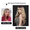 Women's Simulation Wig 67cm Hair Golden Wig Long Curly Wig Full Headgear Rose Hair Net Headdress Beauty Decoration Wig