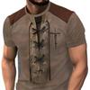 Sommar Rund Hals 3D Falsk Tvådelad Tryckt Topp Mode Casual Kortärmad Herr T-shirts