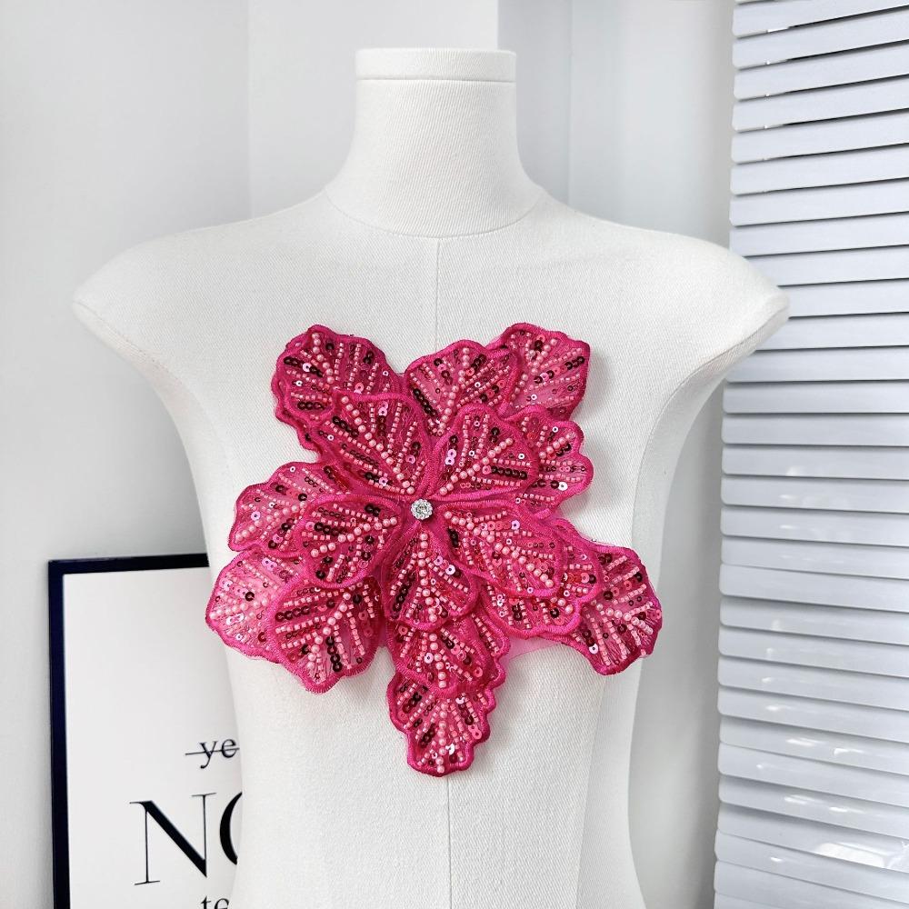 Sequin Clothing Patches Clothing Brooch Clothing Applique Flower Multi-layer Appliques  Women