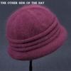Hat Female Winter Elderly Rabbit Fur Knitted Warm Woolen Bowl Hat Thick Cotton Top Hat