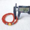 Natural Red Agate Double Circle Bracelet with Round Beads - DIY Small Ornament 