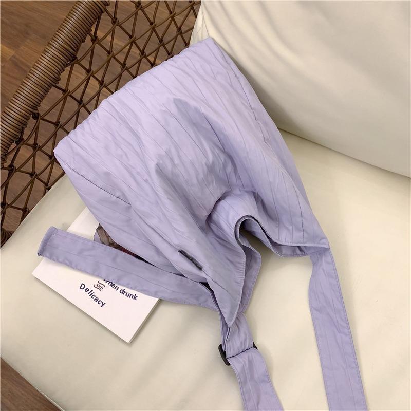 Cloth bag women's large-capacity new summer versatile pleated shoulder bag leisure student class tote bag