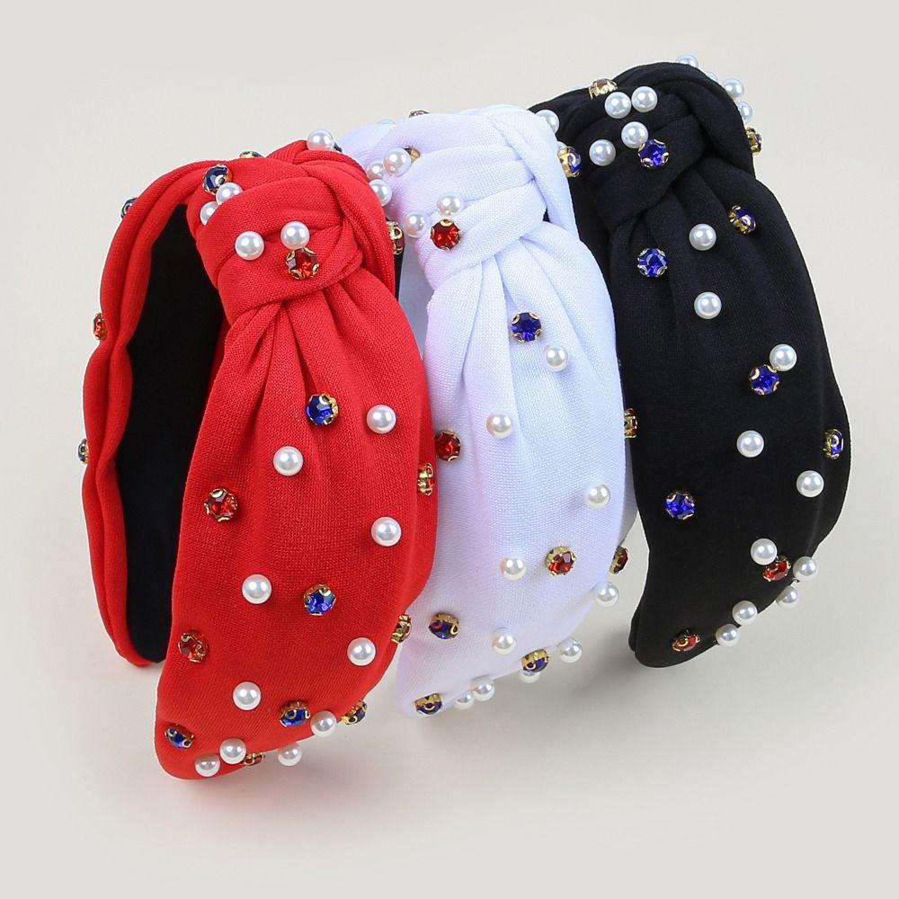 New Wide Rhinestone Headband Crystal Diamond Bow Headband Casual Fabric Face Wash Hairband Hair Accessories