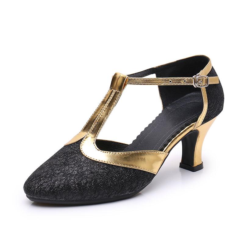 

Туфли для латиноамериканских танцев для взрослых женщин, мягкая подошва, танго, модерн, социальные танцы, для вечеринок, бальные туфли, каблук 5,5 см 37