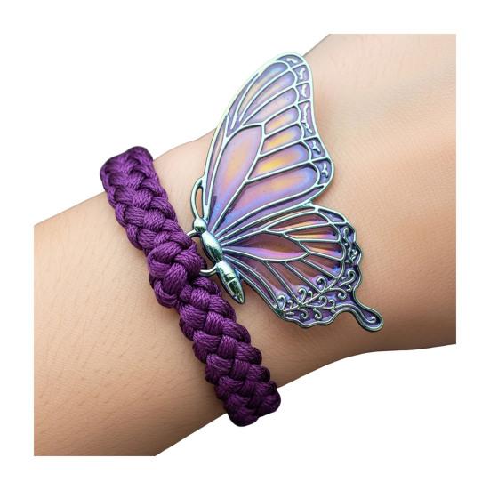 Hand-Woven Butterfly Bracelet Traditional Knitting Techniques Adjustable Wristband Meaningful Gift Wrist Accessory