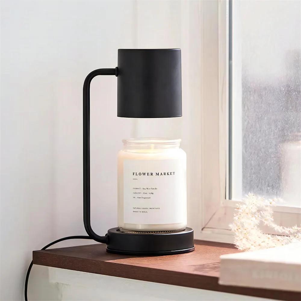 Simple  Table Lamp Dimmable Candle Warmer Lamp Metal Wax Burner Retro Melting Wax Lamp 220V Fragrance Light Desk Decor Lighting