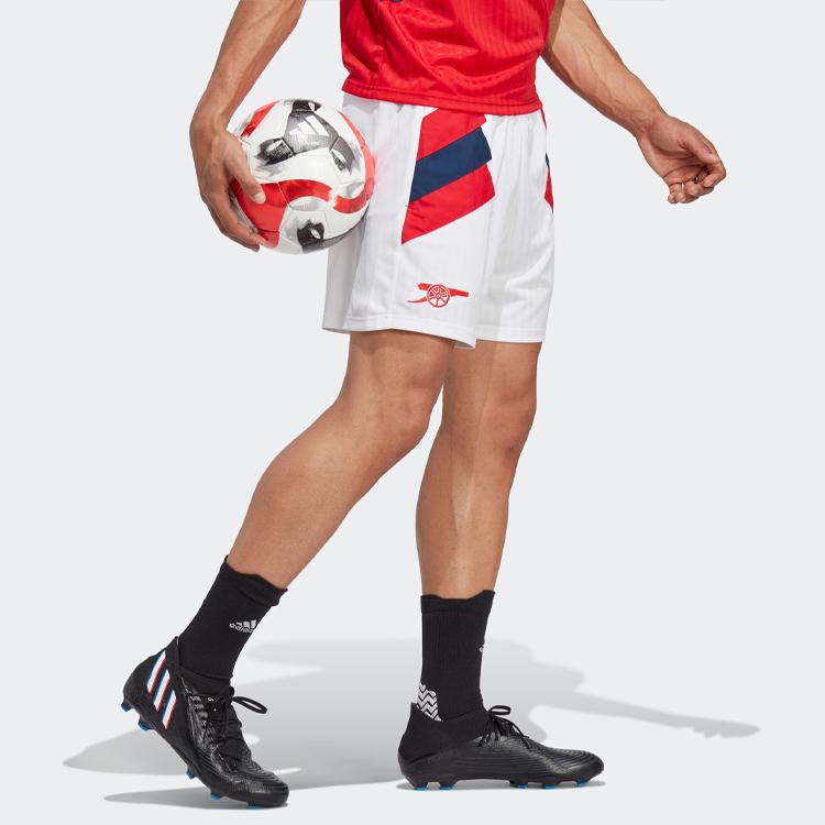 Adidas Contrast Color Alphabet Logo Print Elastic Waist Straight Short Men Shorts White HT7150