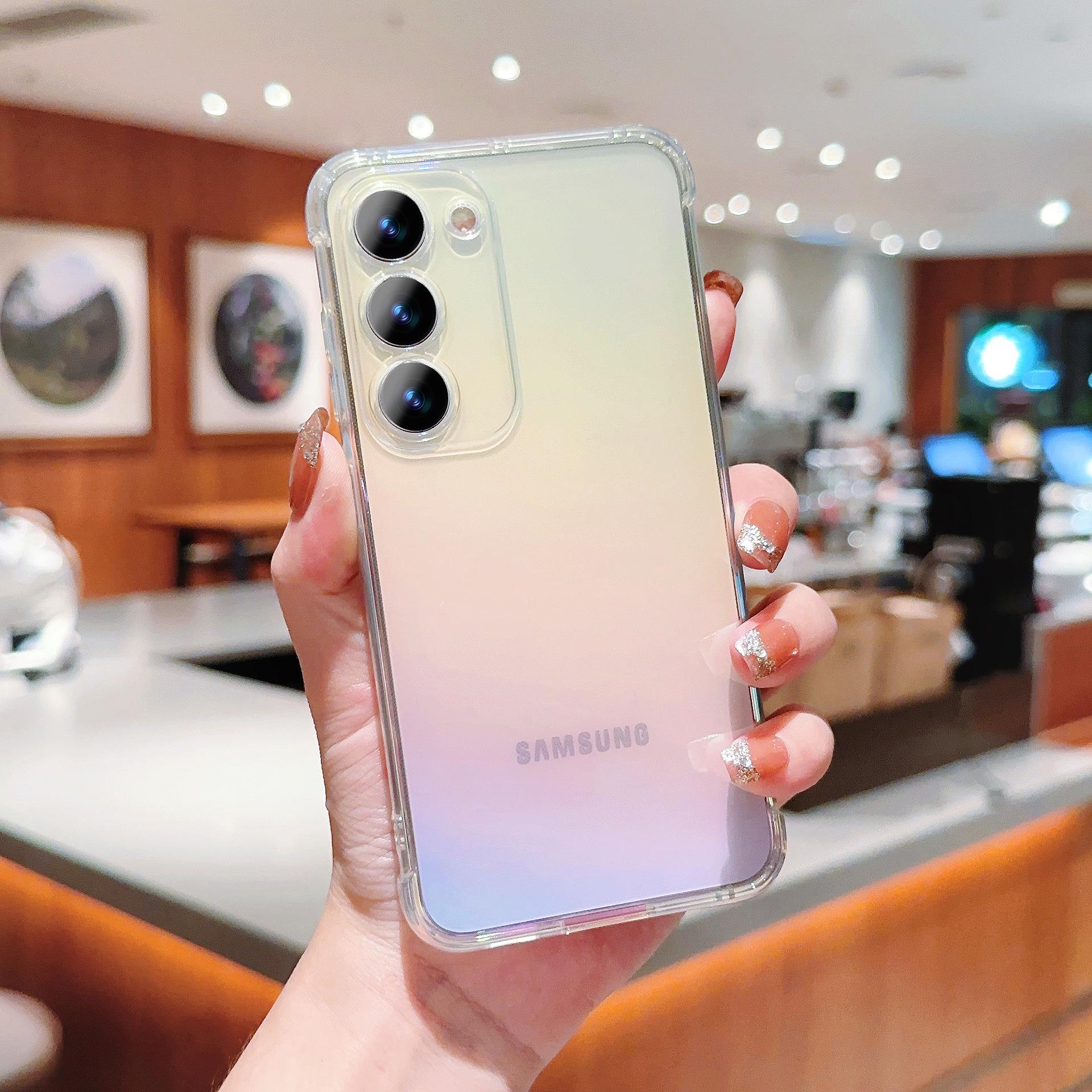 

Samsung S25u Iridescent & Transparent Phone Case for S23, S22, A55, A54, A53 - Blue Light Color S23 Plus