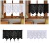 Polyester Lace Window Curtain Elegant Tasseled Lace Weaving Designing Curtains to Any Space Decoration Short Drape