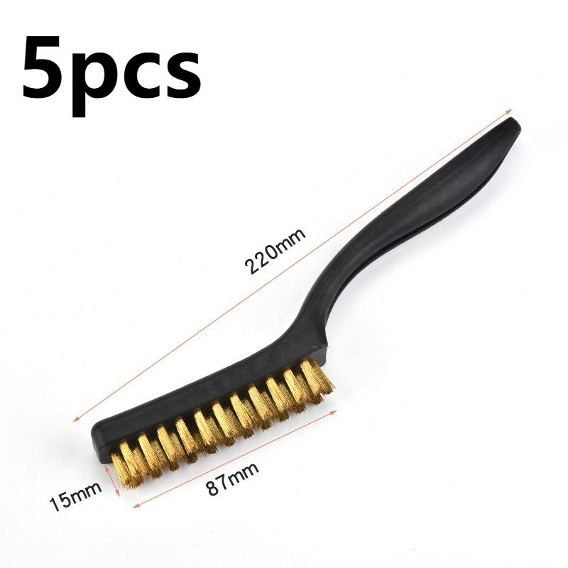 5pcs Set Small Wire Brushes Cleaning Brushes for Mechanical Part Derusting Remove Paint Accessories Stainless Steel Wire Brushes