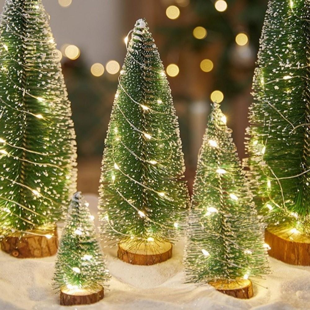 LED Lighting Christmas Tree Artificial Snow Frost Design Mini Christmas Tree Miniature Size Tabletop Christmas Tree