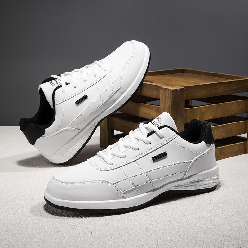 Leather Men Shoes Sneakers Trend Casual Shoes Breathable Leisure Male Sneakers Men Non-slip Footwear Men Skateboarding Shoes