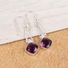 Natural Amethyst Gemstone 925 Sterling Silver Jewelry Handmade Earrings 1.90" EE-46-7