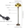 Tiffany Black Bats Floor Lamp Stained Glass for Living Room Bedroom Office Bright Lighting Rustic Corner Decor Standing Tall Un